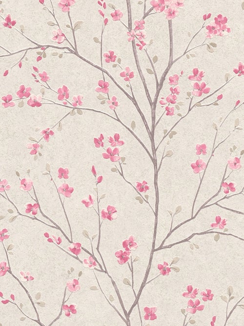 Papier peint imprimé fleur de cerisier - Kiabi