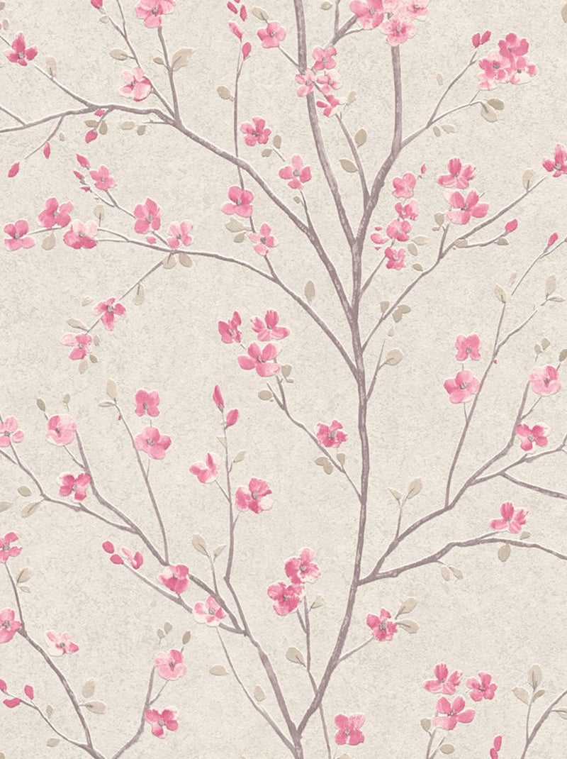 Papier peint imprimé fleur de cerisier Multicolore - Kiabi