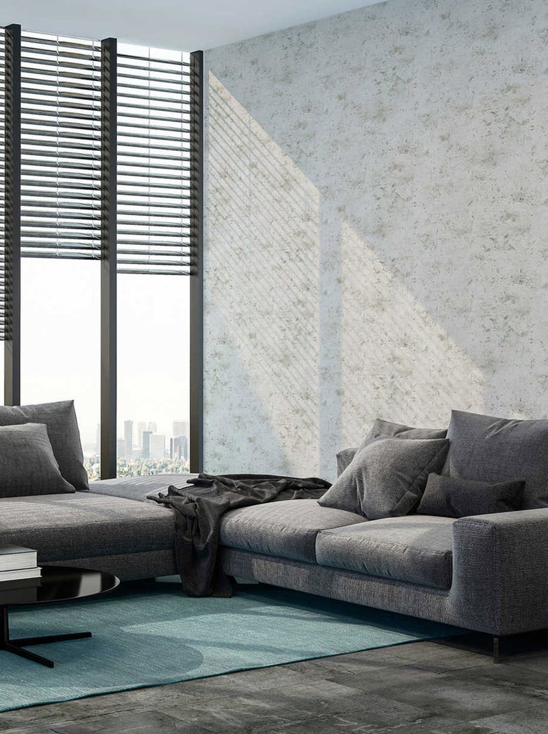 Papier peint imprimé loft en béton Gris - Kiabi