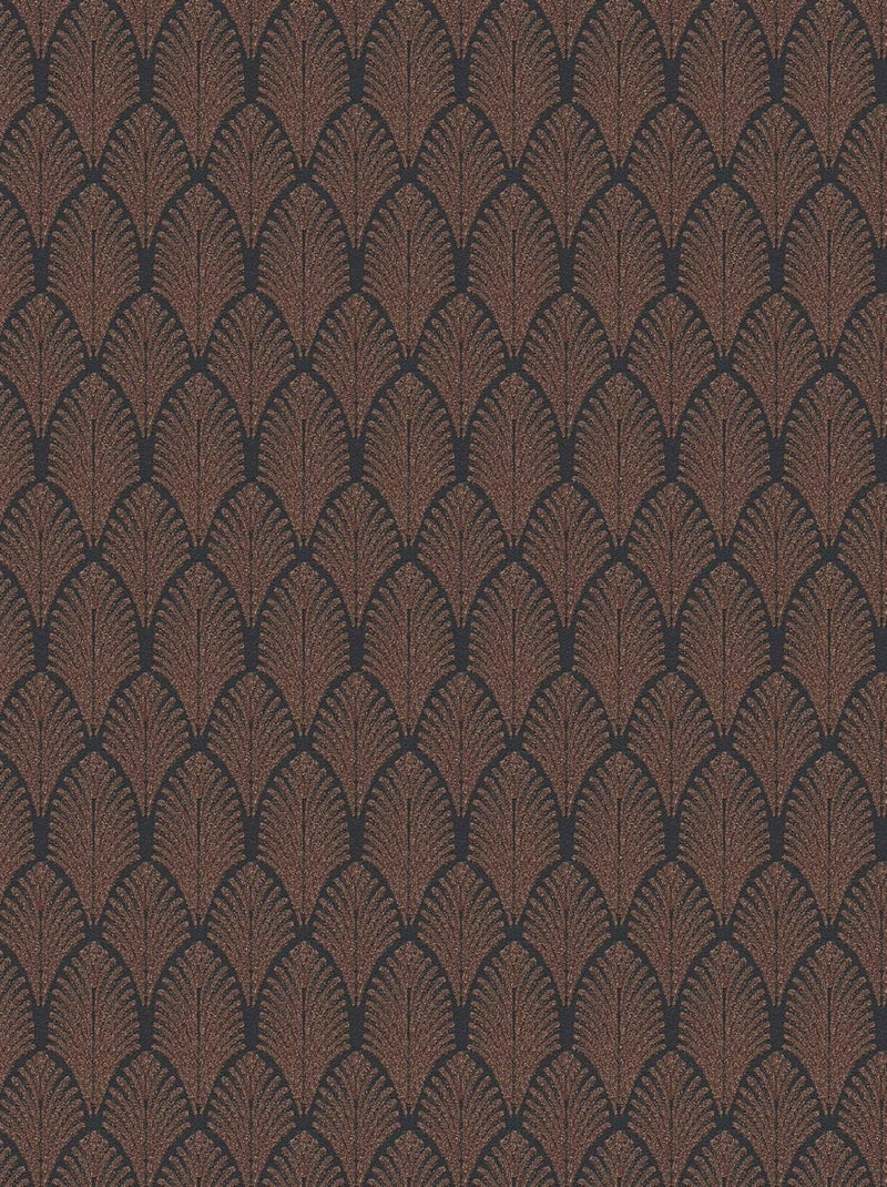 Papier peint imprimé palmes Marron - Kiabi