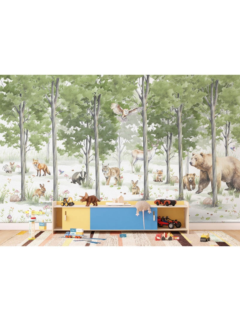 Papier peint intissé - Aire de jeux en forêt - 375x270 cm Multicolore - Kiabi