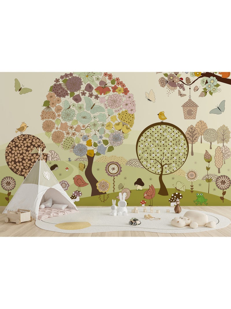 Papier peint intissé - Arbre à fleurs - 375x270 cm Multicolore - Kiabi