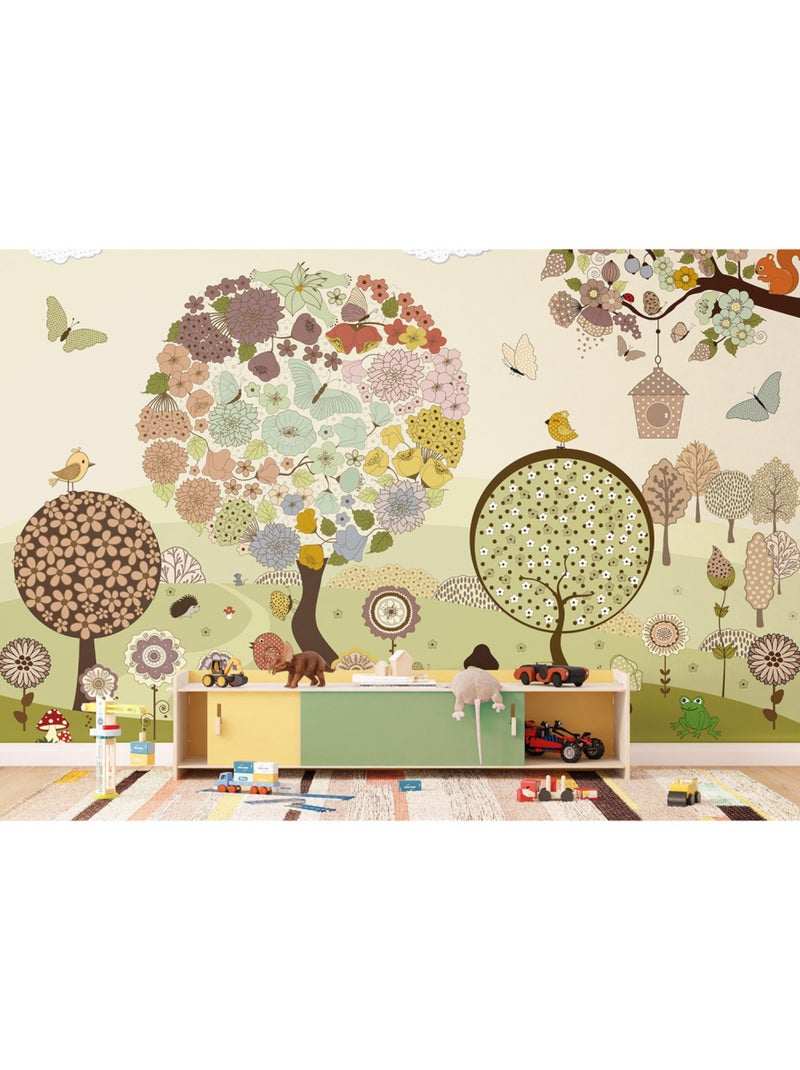 Papier peint intissé - Arbre à fleurs - 375x270 cm Multicolore - Kiabi