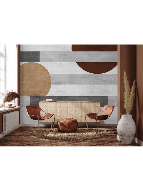 Papier peint intissé - Art géométrique moderne - 375x270 cm - Kiabi