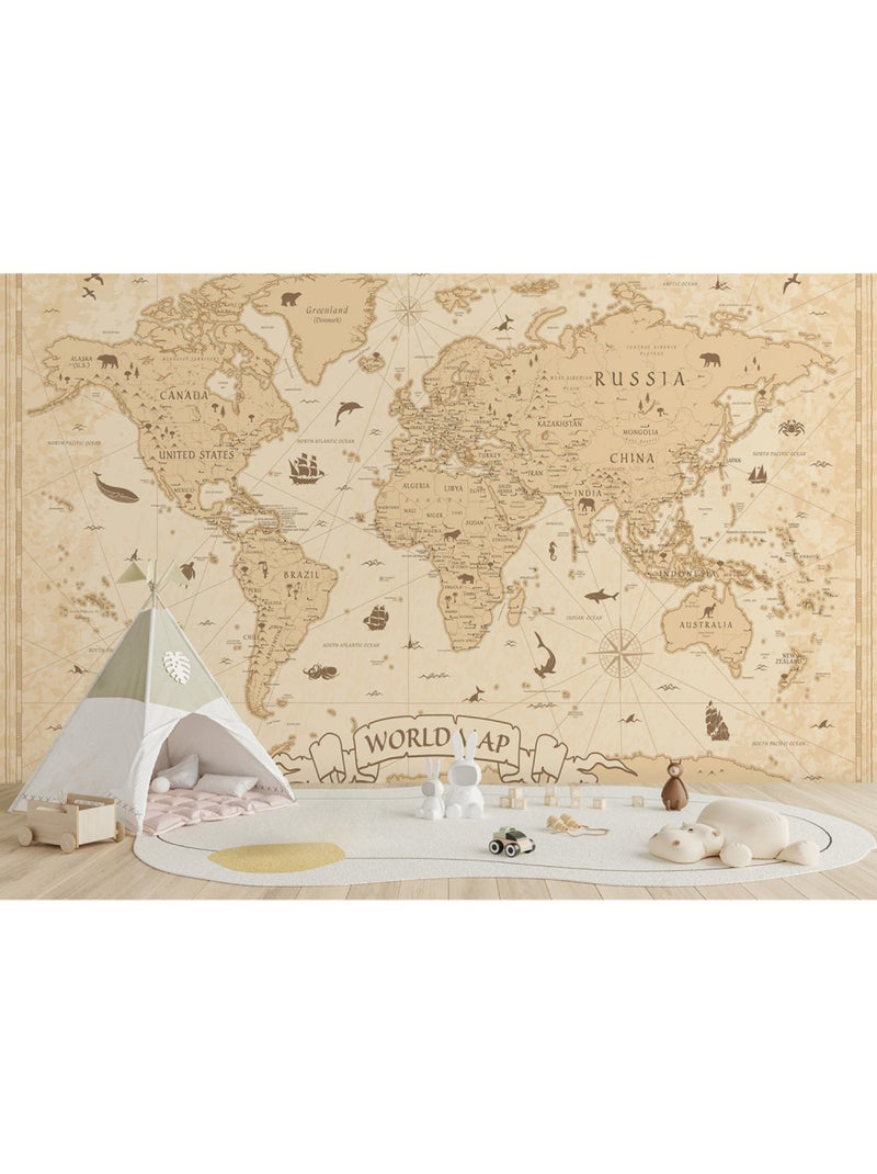 Papier peint intissé - Atlas ancien - 375x270 cm Multicolore - Kiabi