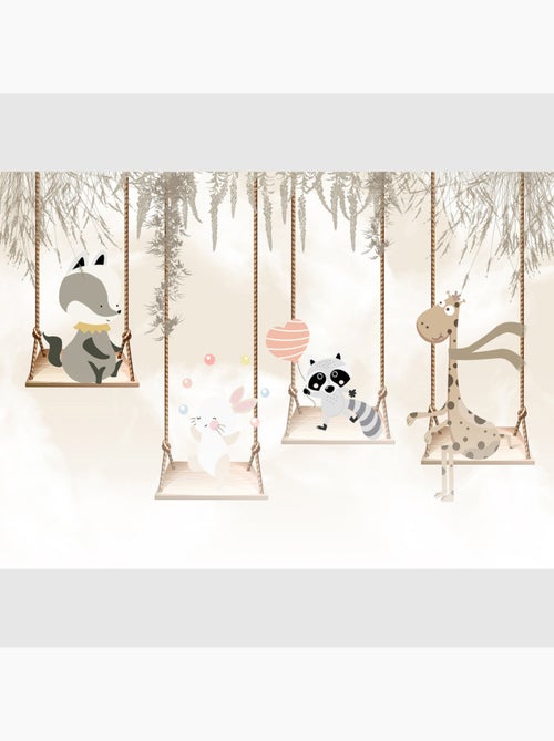 Papier peint intissé - Balançoires en forêt - 375x270 cm - Kiabi