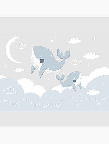 Papier peint intissé - Baleines Skyward - 375x270 cm
