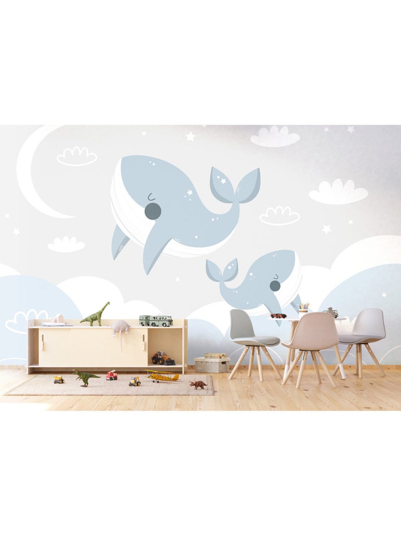 Papier peint intissé - Baleines Skyward - 375x270 cm Multicolore - Kiabi
