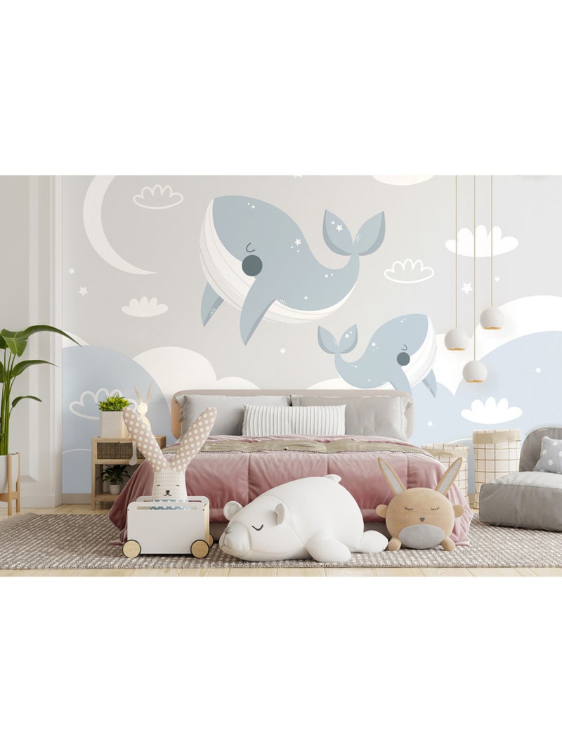 Papier peint intissé - Baleines Skyward - 375x270 cm Multicolore - Kiabi