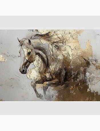 Papier peint intissé - Beige - Cheval doré - 375x270 cm