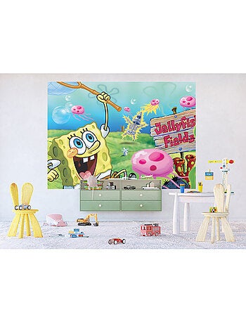 Papier peint intissé - Bob l'éponge attrape des méduses - 252x182 cm