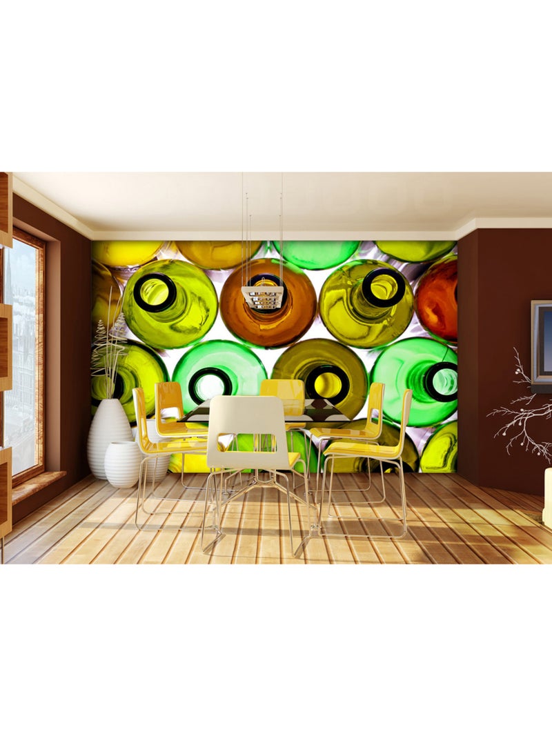 Papier peint intissé - Bouteilles en verre - 360x270 cm Multicolore - Kiabi