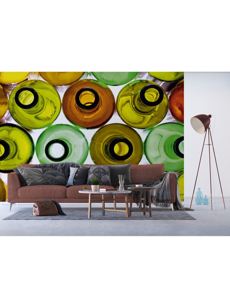 Papier peint intissé - Bouteilles en verre - 360x270 cm Multicolore - Kiabi