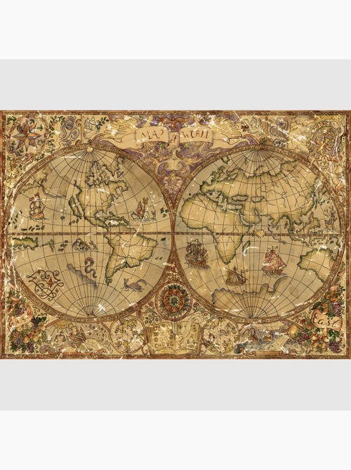Papier peint intissé - Carte ancienne - 375x270 cm - Kiabi