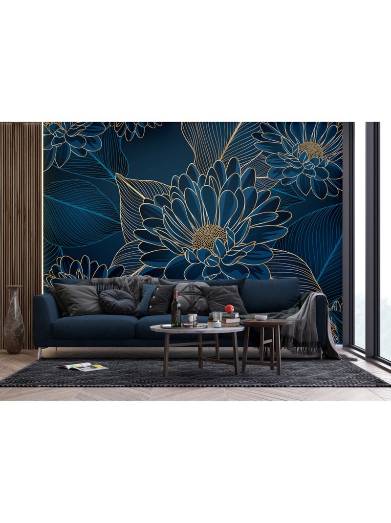 Papier peint intissé - Chrysanthèmes - 375x270 cm Multicolore - Kiabi