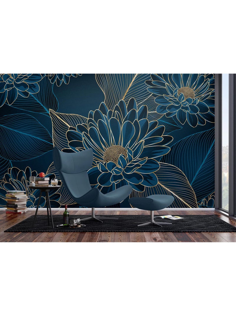 Papier peint intissé - Chrysanthèmes - 375x270 cm Multicolore - Kiabi