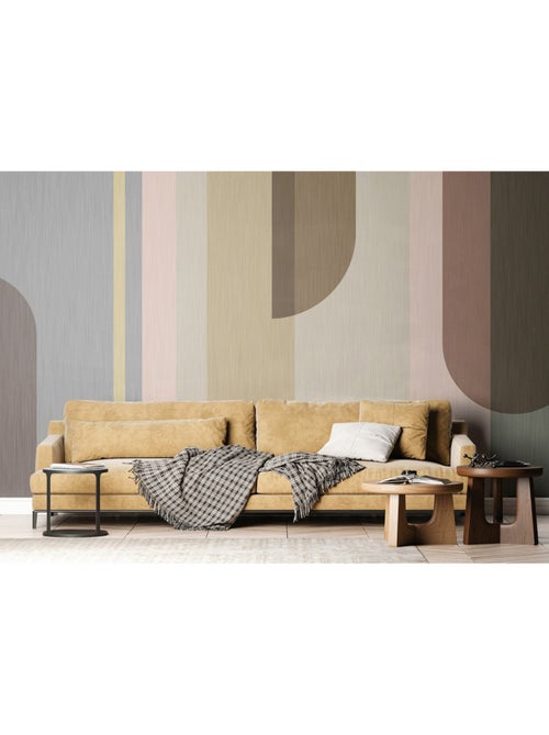 Papier peint intissé - Composition pastel - 375x270 cm - Kiabi
