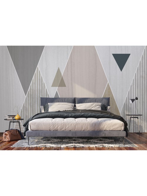 Papier peint intissé - Composition triangulaire - 375x270 cm - Kiabi