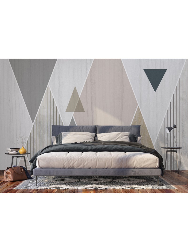 Papier peint intissé - Composition triangulaire - 375x270 cm Multicolore - Kiabi