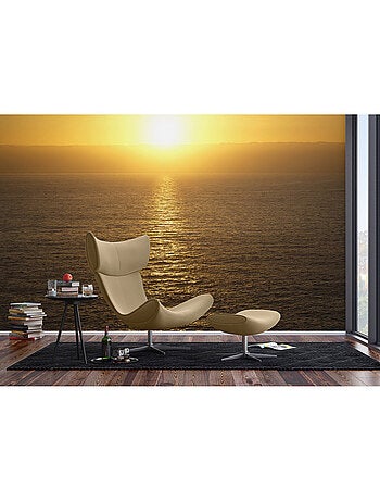Papier peint intissé - Coucher de soleil sur l'océan jaune - 375x270 cm