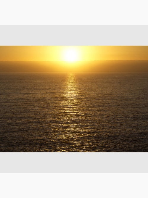 Papier peint intissé - Coucher de soleil sur l'océan jaune - 375x270 cm - Kiabi