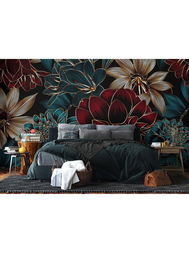 Papier peint intissé - Dahlia élégant - 375x270 cm Multicolore - Kiabi