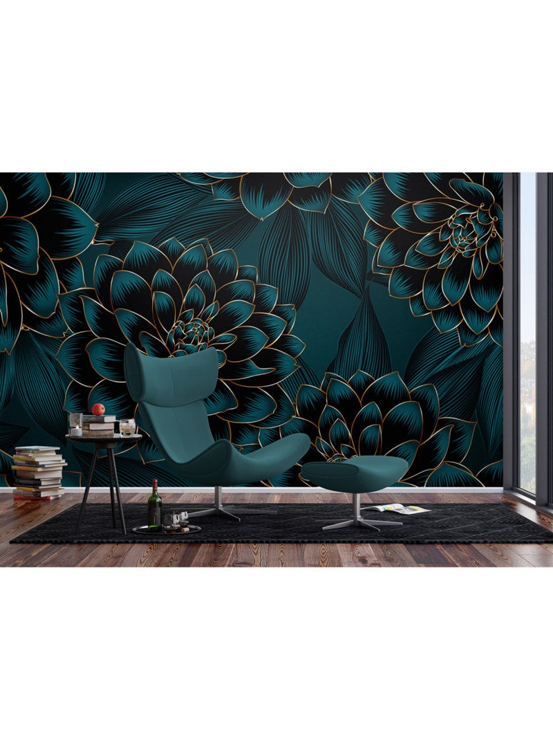 Papier peint intissé - Dahlia nocturne - 375x270 cm Multicolore - Kiabi