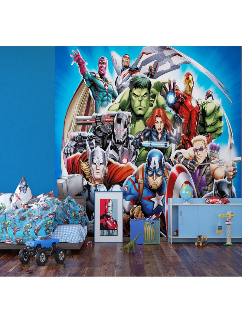 Papier peint intissé - Disney- La bande Marvel Avengers 360 cm x 270 cm Multicolore - Kiabi