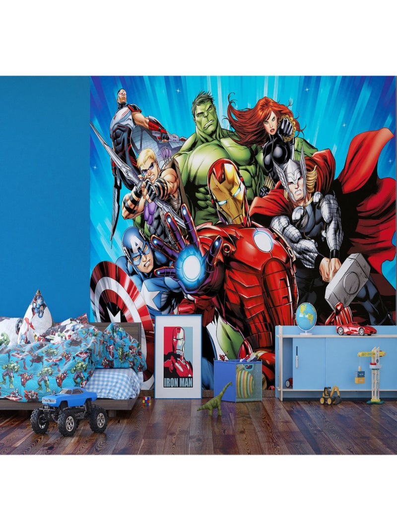 Papier Peint Intissé - Disney Marvel Avengers 360 cm x 270 cm Multicolore - Kiabi