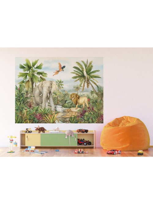 Papier peint intissé - Éléphant de la jungle - 252x182 cm - Kiabi