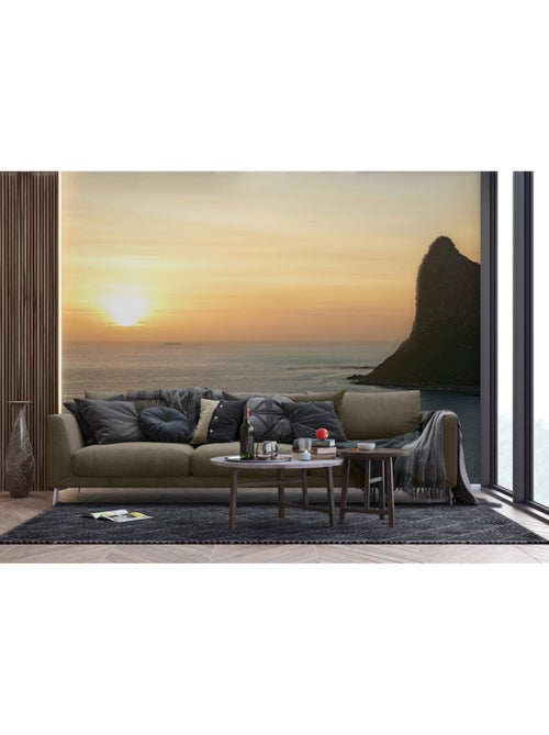 Papier peint intissé - Falaise du coucher de soleil - 375x270 cm - Kiabi