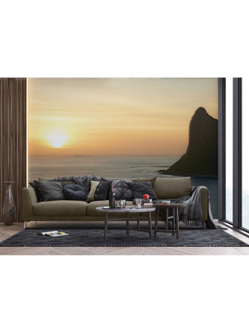 Papier peint intissé - Falaise du coucher de soleil - 375x270 cm Multicolore - Kiabi