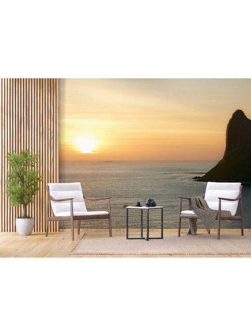 Papier peint intissé - Falaise du coucher de soleil - 375x270 cm - Kiabi