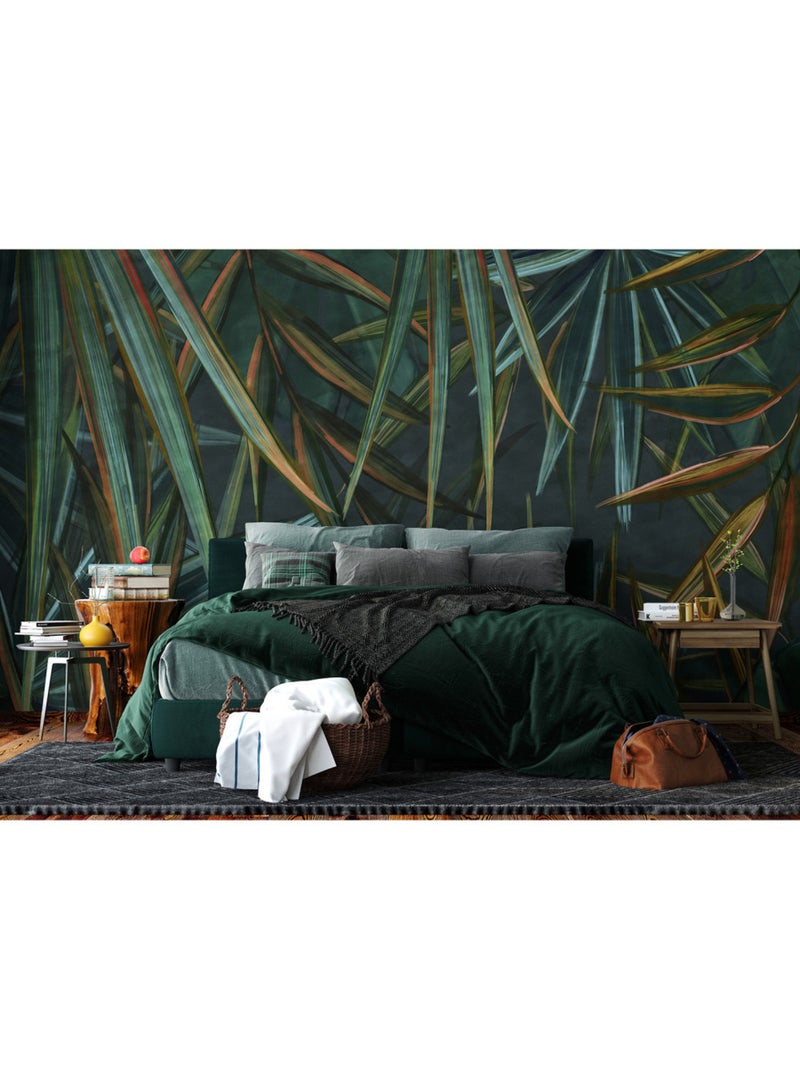 Papier peint intissé - Feuillage tropical luxuriant - 375x270 cm Multicolore - Kiabi