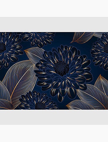 Papier peint intissé - Feuilles de chrysanthèmes - 375x270 cm