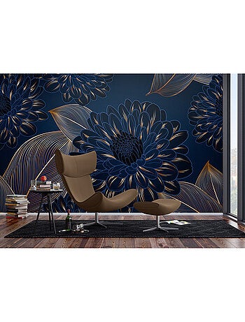 Papier peint intissé - Feuilles de chrysanthèmes - 375x270 cm