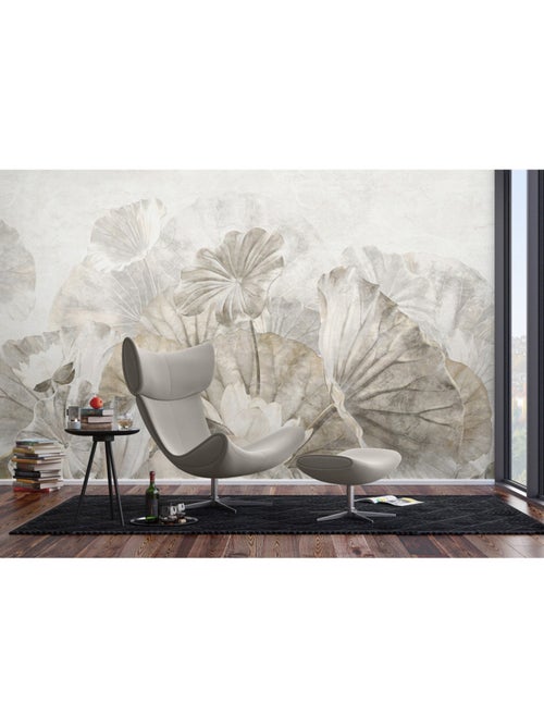 Papier peint intissé - Feuilles de lotus - 375x270 cm - Kiabi