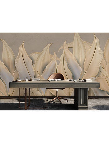 Papier peint intissé - Feuilles de Palmiers dorés - 375x270 cm