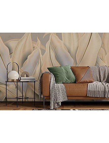 Papier peint intissé - Feuilles de Palmiers dorés - 375x270 cm