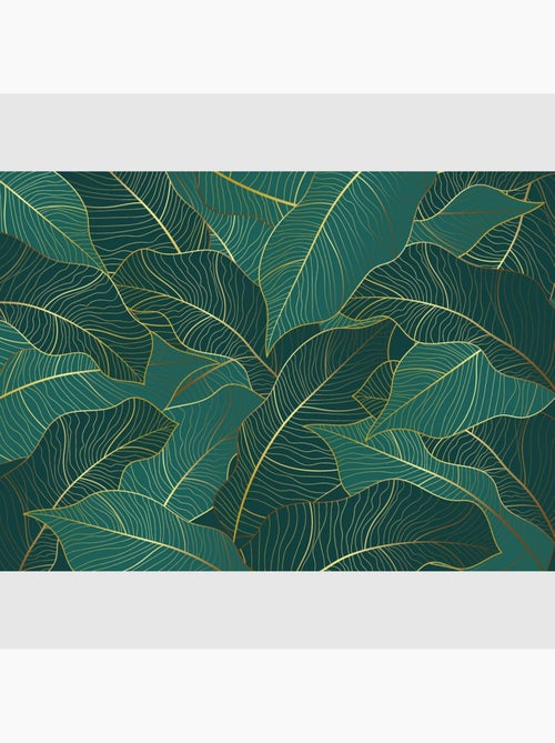 Papier peint intissé - Feuilles émeraude - 375x270 cm - Kiabi