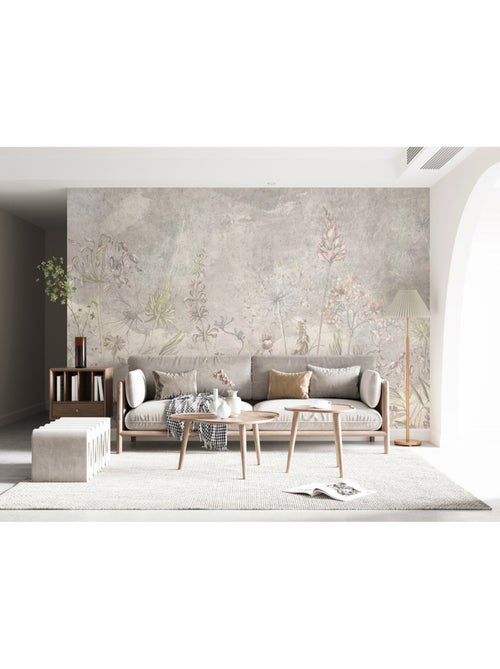 Papier peint intissé - Fleurs de jardin vintage - 375x270 cm - Kiabi