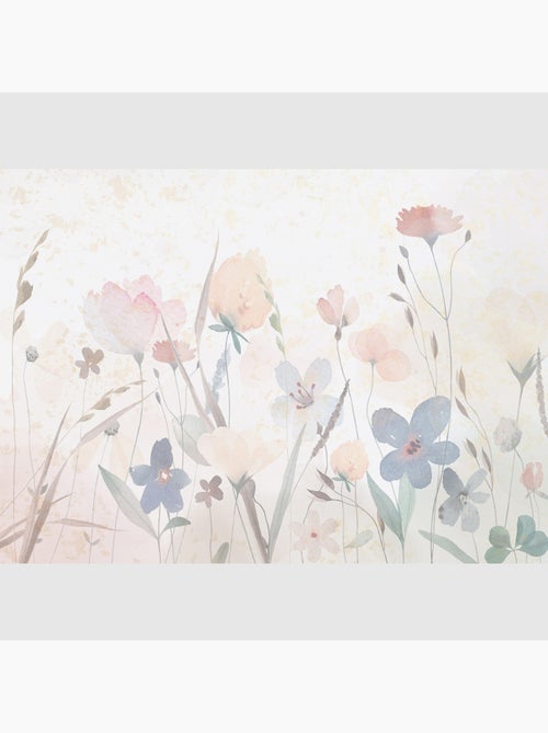 Papier peint intissé - Fleurs de sable à l'aquarelle - 375x270 cm - Kiabi