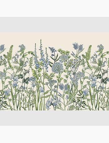 Papier peint intissé - Fleurs de vesce sur fond beige - 375x270 cm