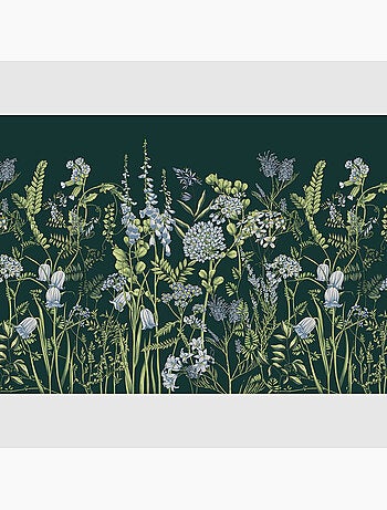 Papier peint intissé - Fleurs de vesce sur fond vert Brunswick - 375x270 cm