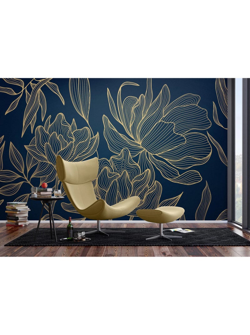 Papier peint intissé - Fleurs ondulées - 375x270 cm Multicolore - Kiabi