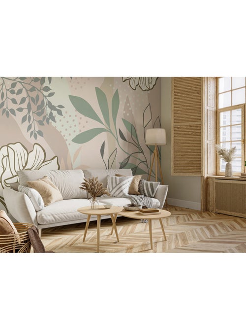 Papier peint intissé - Fleurs vectorielles - 375x270 cm - Kiabi