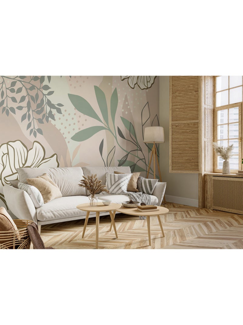 Papier peint intissé - Fleurs vectorielles - 375x270 cm Multicolore - Kiabi