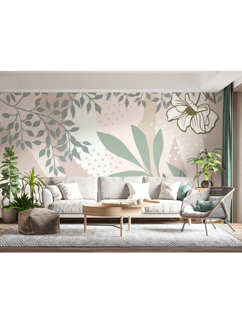 Papier peint intissé - Fleurs vectorielles - 375x270 cm - Kiabi