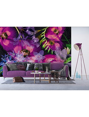 Papier peint intissé - Fleurs violettes - 360x270 cm