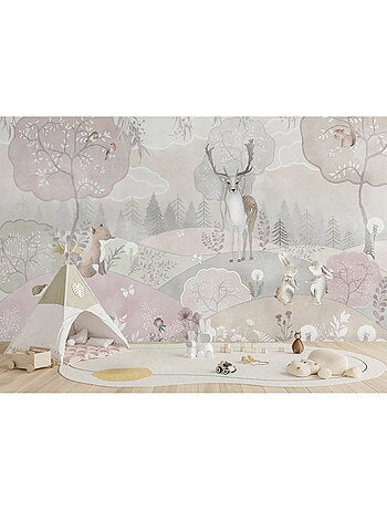 Papier peint intissé - Forêt pastel - 375x270 cm